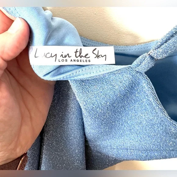 Lucy in the Sky‎ Sparkling Blue Y2K Bodycon Dress XS NWOT - Picture 10 of 13